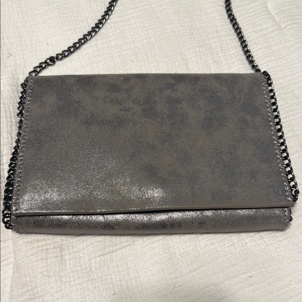 Chelsea28 Metallic Silver Chain Shoulder Bag